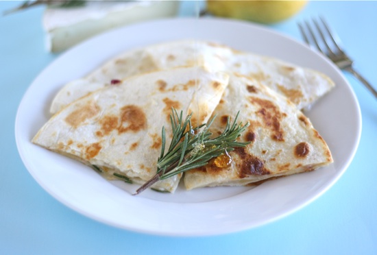 Pear, Brie, and Honey Quesadilla