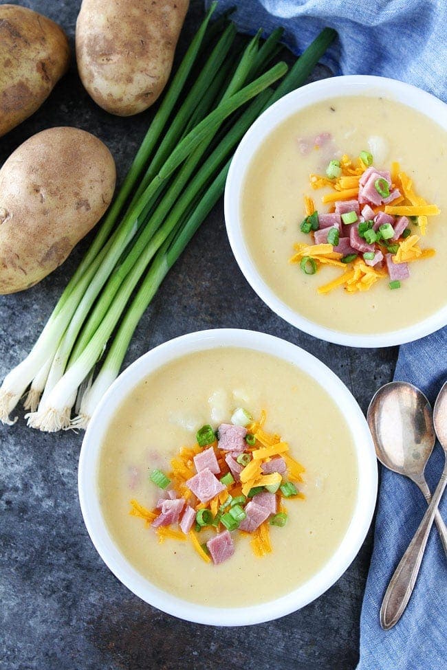 Cheesy Ham and Potato Soup Recipe | Two Peas & Their Pod