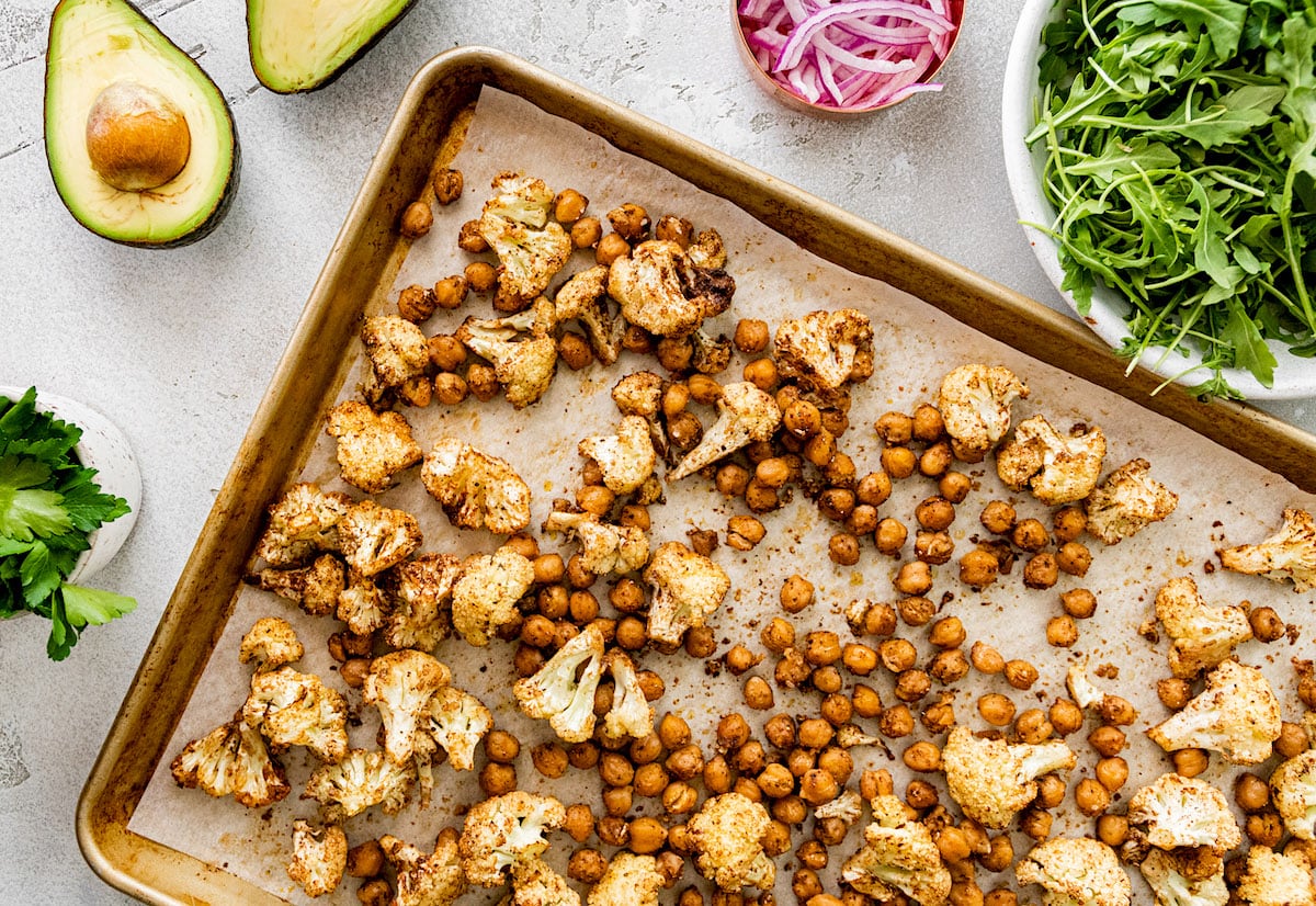 Roasted Cauliflower Chickpea Salad Two Peas Their Pod