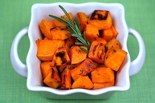 Maple and Rosemary Glazed Sweet Potatoes - Bowl of Delicious