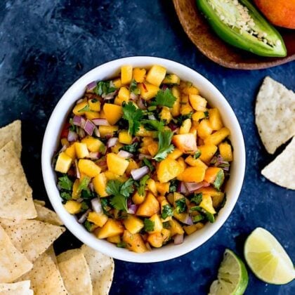 Fresh Peach Salsa {10 Minute Recipe} - Two Peas & Their Pod