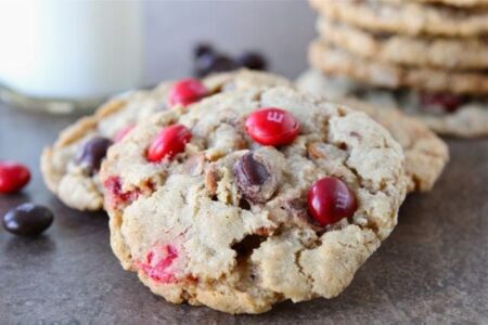 Cinnamon M&M Oatmeal Cookie Recipe | Cinnamon M&M Cookies