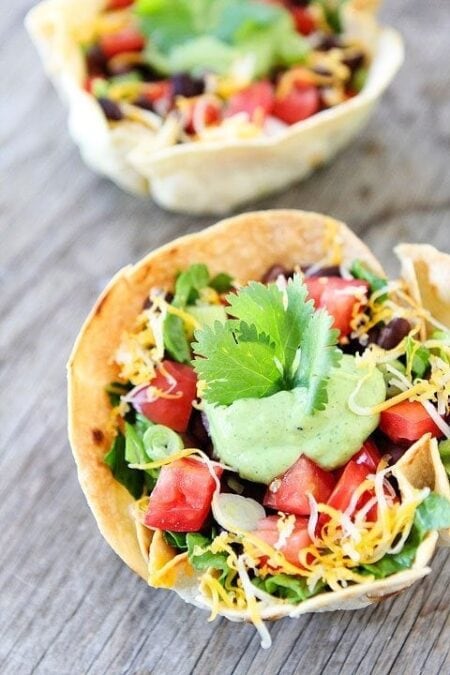 Homemade Tortilla Bowls | Taco Salad in Tortilla Bowls