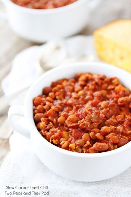 Slow Cooker Lentil Chili | Crockpot Lentil Chili Recipe