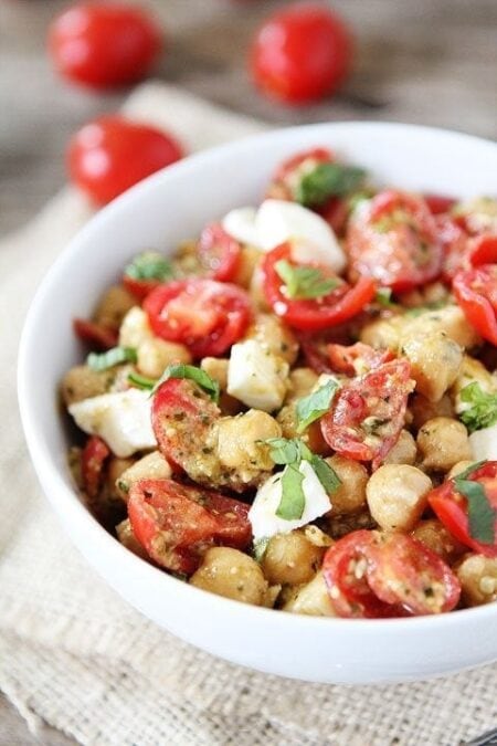 Chickpea Pesto Tomato Salad