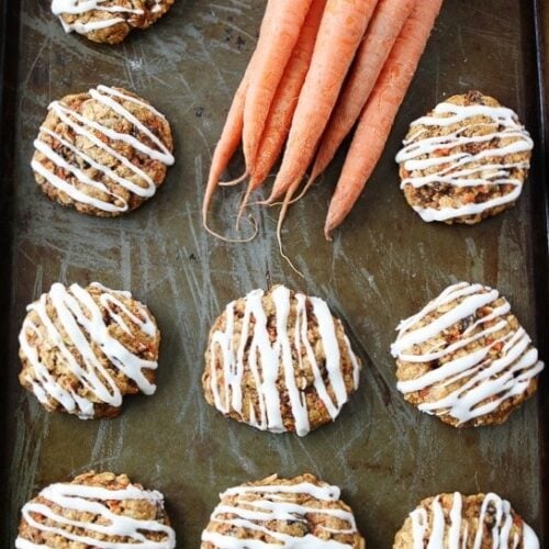 carrot cake cookies with cream cheese drizzle — the verdigris