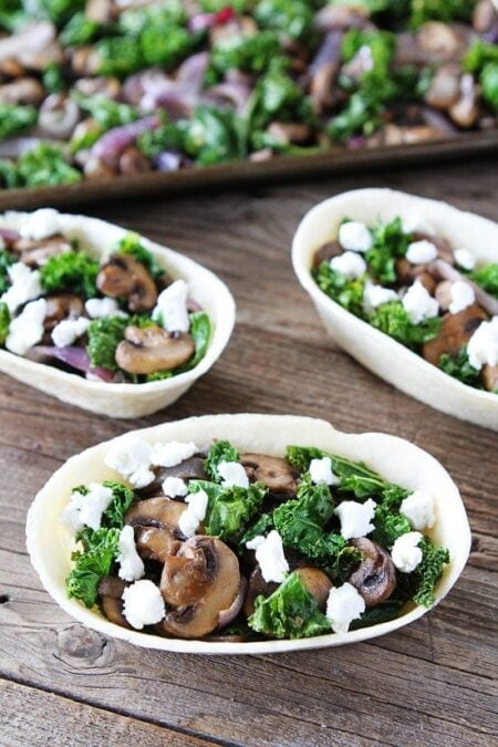 Roasted Mushroom, Kale, and Goat Cheese Tacos