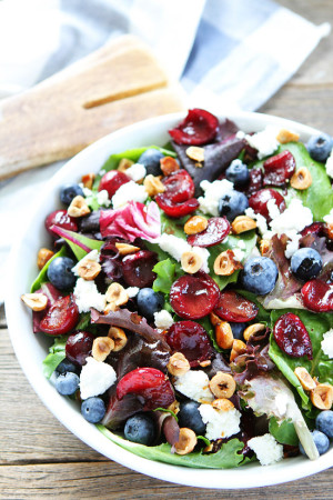 Salad with Grilled Cherries