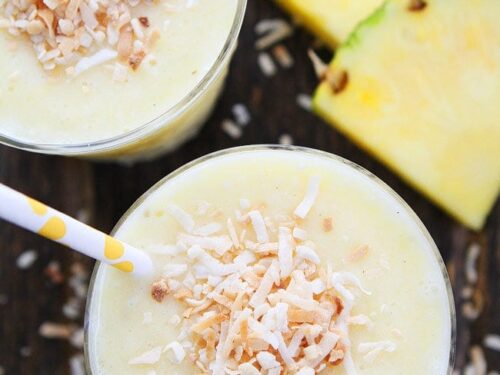 Pineapple coconut smoothie!? It might not be summer yet, but go