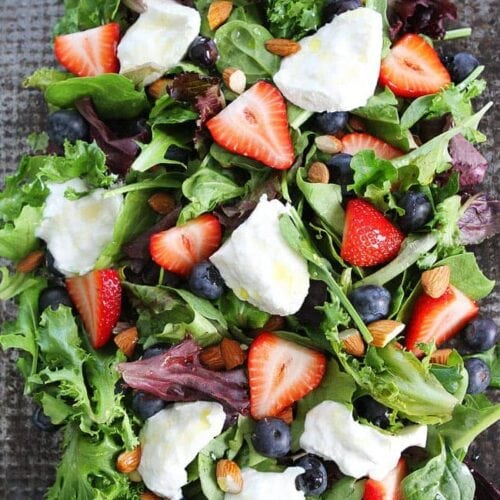 Berry, Burrata, and Almond Salad