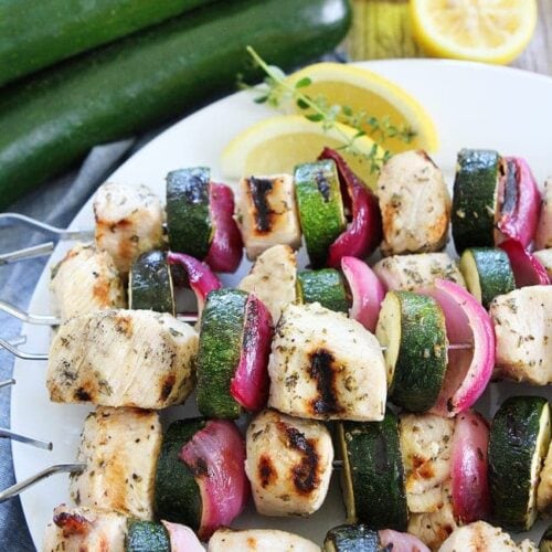 Skewered Zucchini and Yellow Squash