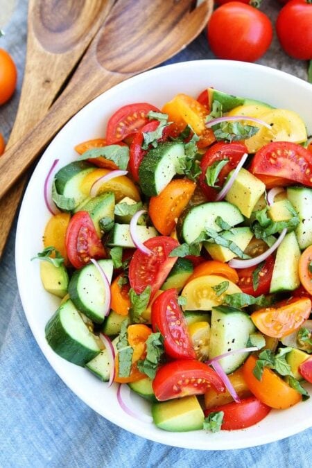 Cucumber Tomato Avocado Salad