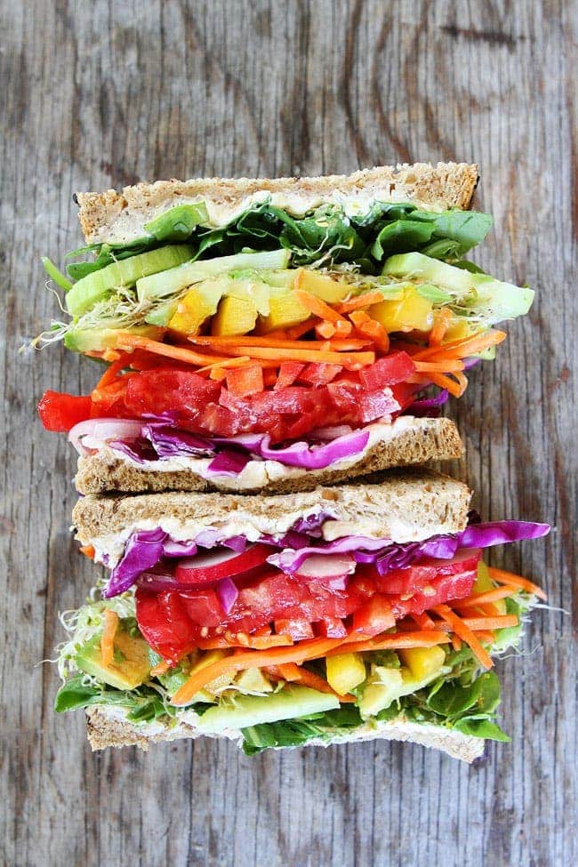 Rainbow Vegetable Sandwich Recipe