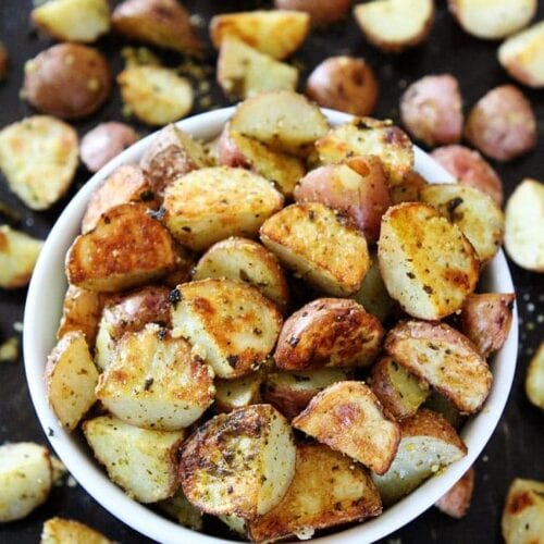 Roasted Parmesan Pesto Potatoes