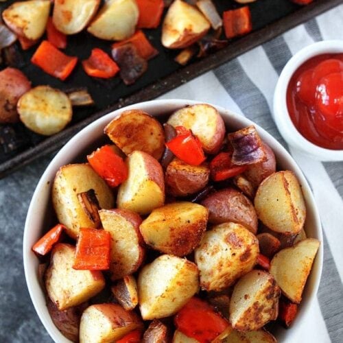 Easy Breakfast Potatoes With Bell Peppers - No Getting Off This Train