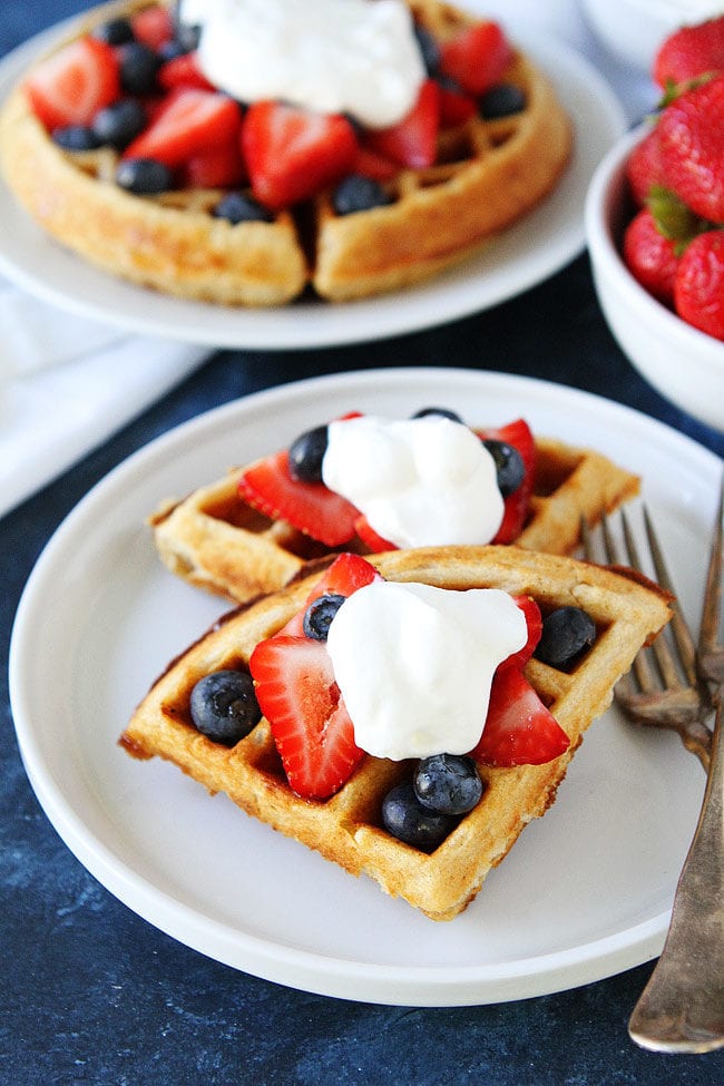 Mini Belgian Waffles With Fresh Berries And Maple Syrup by kitchnkid, Quick & Easy Recipe