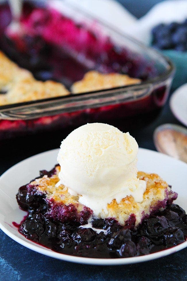 Blueberry Cobbler {Fresh or Frozen Berries} - Two Peas & Their Pod