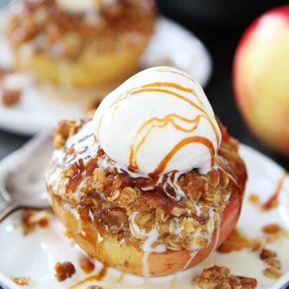 Baked Apples {Cinnamon Streusel Topping} - Two Peas & Their Pod