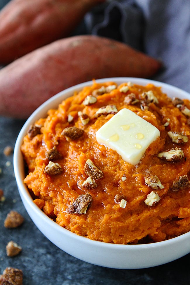 Mashed Sweet Potatoes {Holiday Favorite} - Two Peas & Their Pod