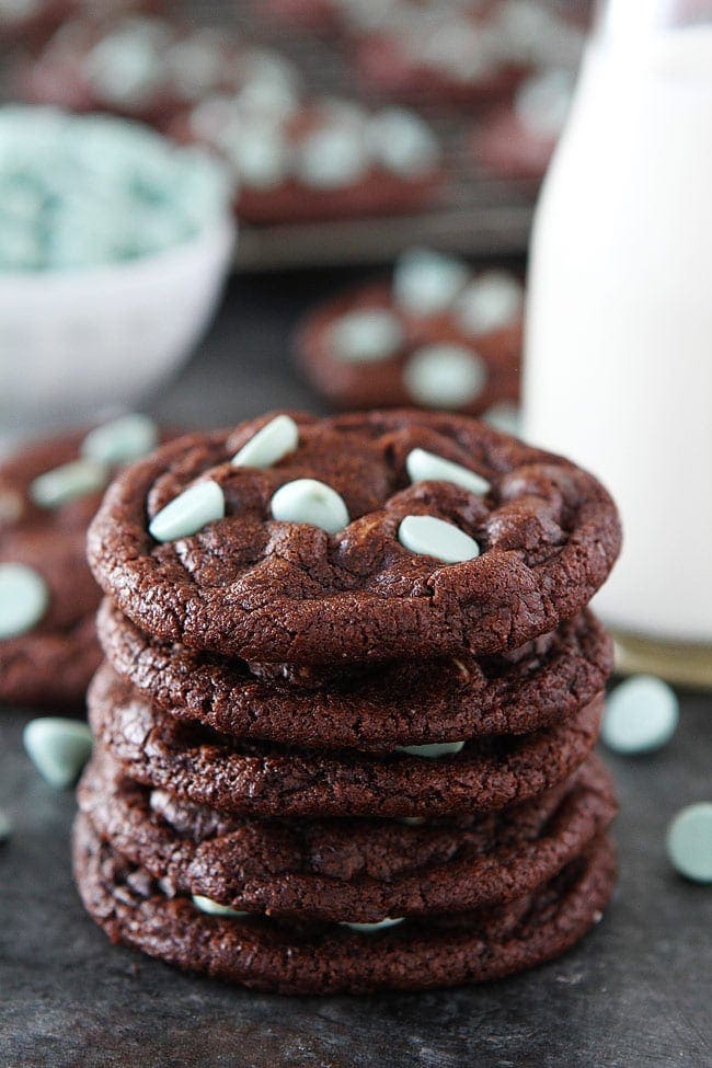 Mint Chocolate Chip Cookies - Celebrating Sweets