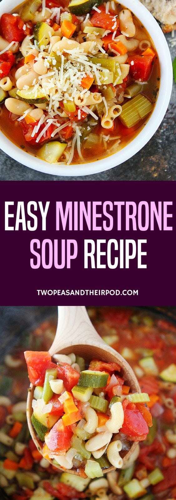 Easy Minestrone Soup-this classic Italian soup is a family favorite! Enjoy it for lunch or dinner! #vegetarian #soup #minestrone #easyrecipe #healthyrecipes