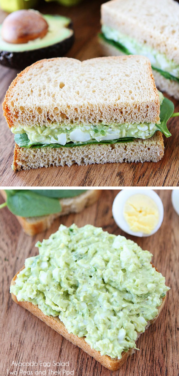 ¡La receta de ensalada de huevo con aguacate es la MEJOR receta de ensalada de huevo! #eggsalad #hardboiledeggs #eggs #Easter #vegetarian #glutenfree #avocado #sandwich