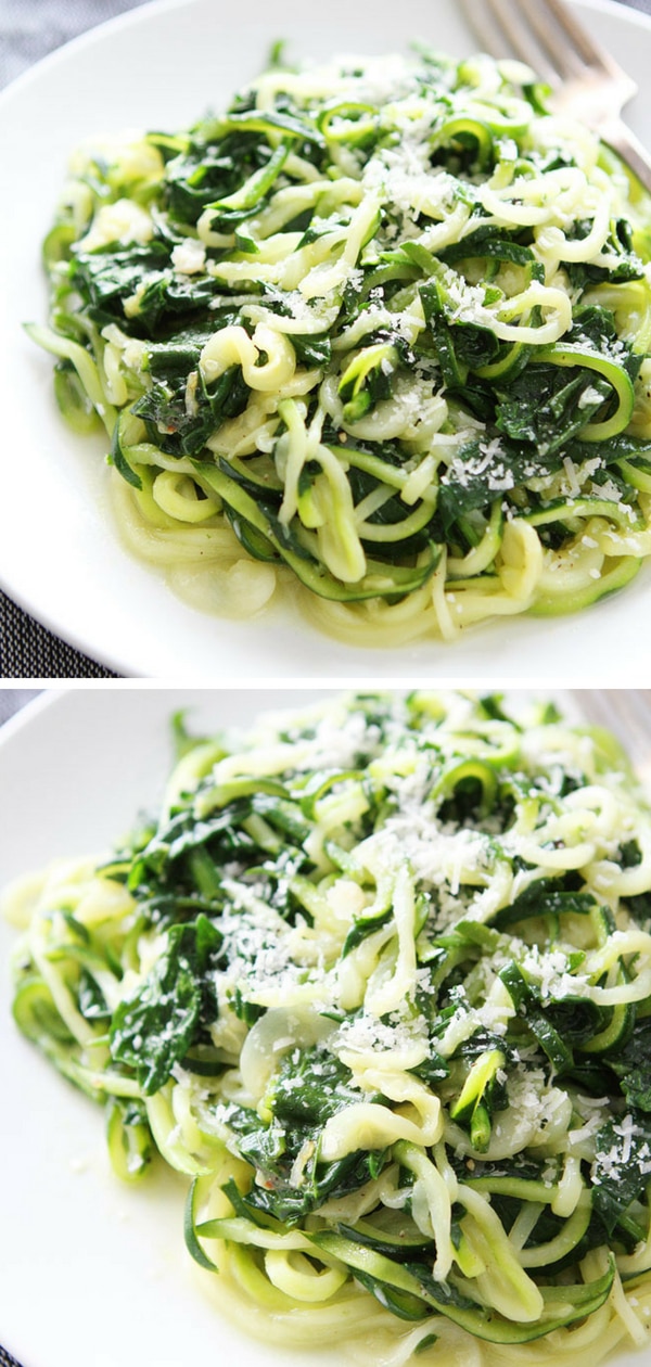 You only need 5 ingredients and 20 minutes to make this healthy zucchini noodle recipe! #zucchini #noodles #healthyeating #healthy #healthyVisit twopeasandtheirpod.com for more simple, fresh, and family friendly meals.