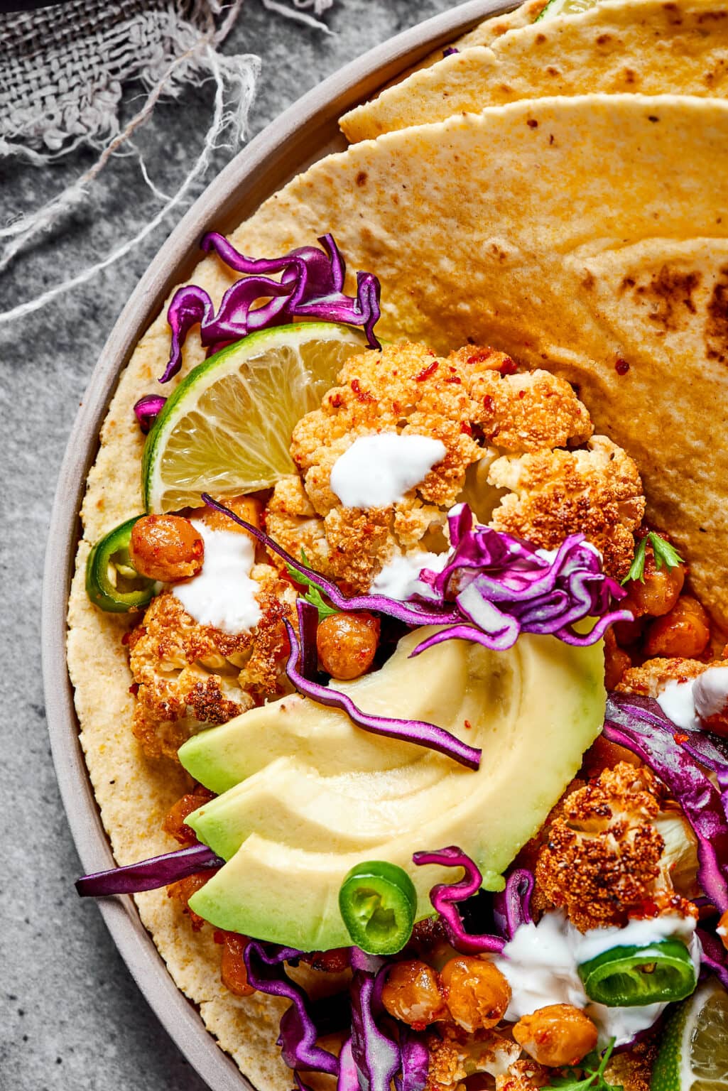 Roasted Cauliflower And Chickpea Tacos | Two Peas & Their Pod