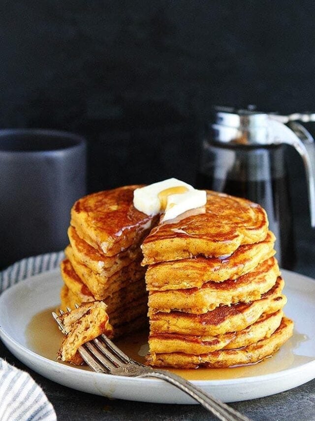 Pumpkin Pancakes - Two Peas & Their Pod