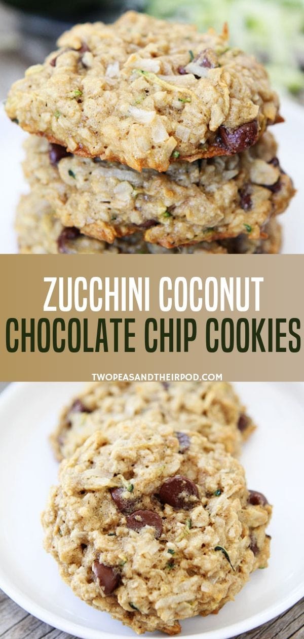 Oatmeal Zucchini Cookies {Chocolate Chips} - Two Peas & Their Pod