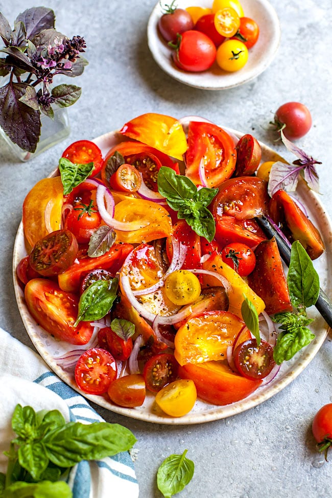 Easy Tomato Salad (10-Minute Recipe) - Two Peas & Their Pod