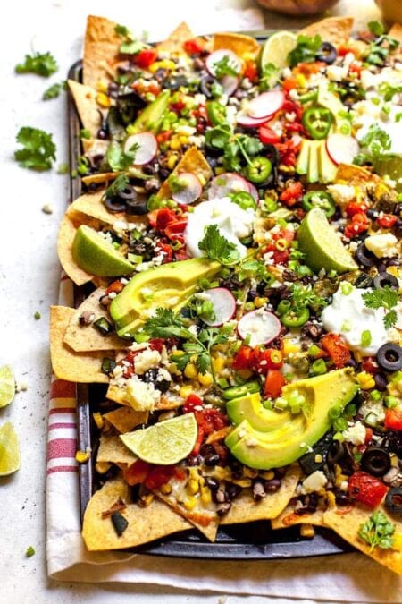 Charred Corn & Poblano Black Bean Nachos - Two Peas & Their Pod