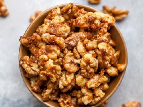 Honey Glazed Walnuts - easy to make with 4 ingredients!