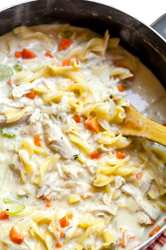 Creamy Chicken Noodle Soup - Two Peas & Their Pod