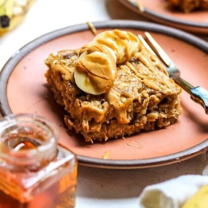 Peanut Butter Banana Baked Oatmeal - Two Peas & Their Pod