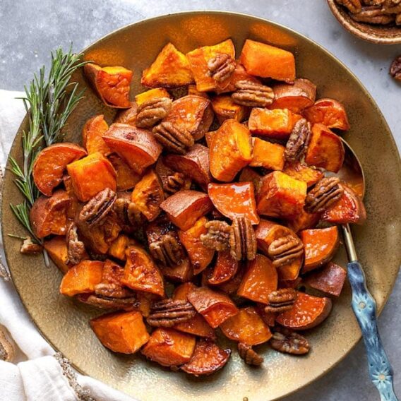 Maple Roasted Sweet Potatoes - Two Peas & Their Pod