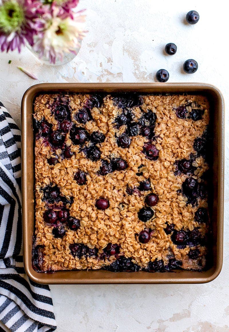 Blueberry Maple Baked Oatmeal - Two Peas & Their Pod