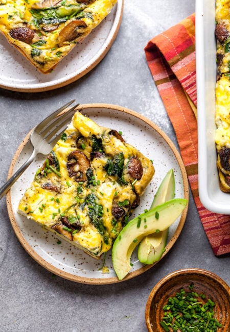 Spinach Mushroom Breakfast Casserole - Two Peas & Their Pod