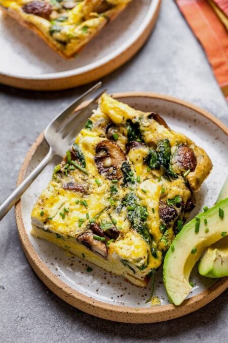 Spinach Mushroom Breakfast Casserole - Two Peas & Their Pod