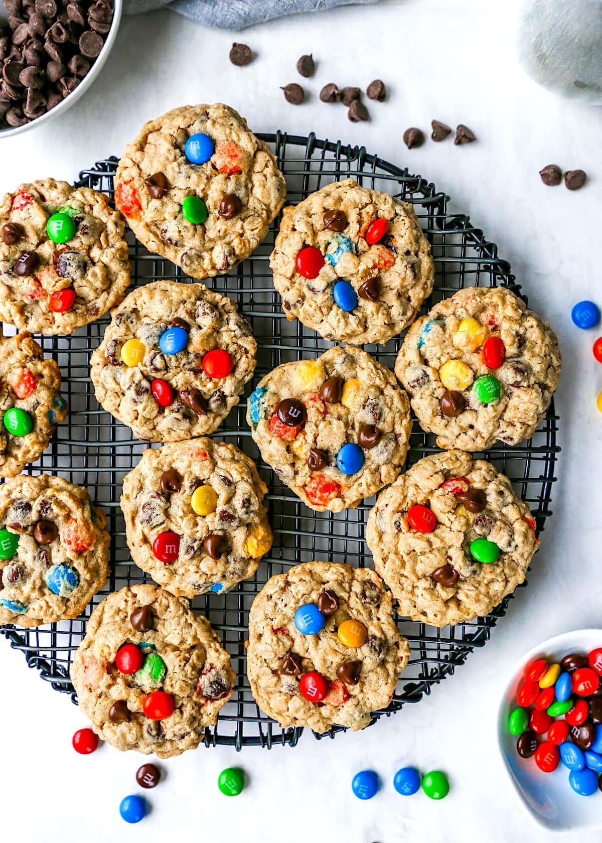 Small Batch M&M Cookies - My Happy Bakes