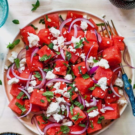 Watermelon Feta Salad {Easy Summer Side} - Two Peas & Their Pod