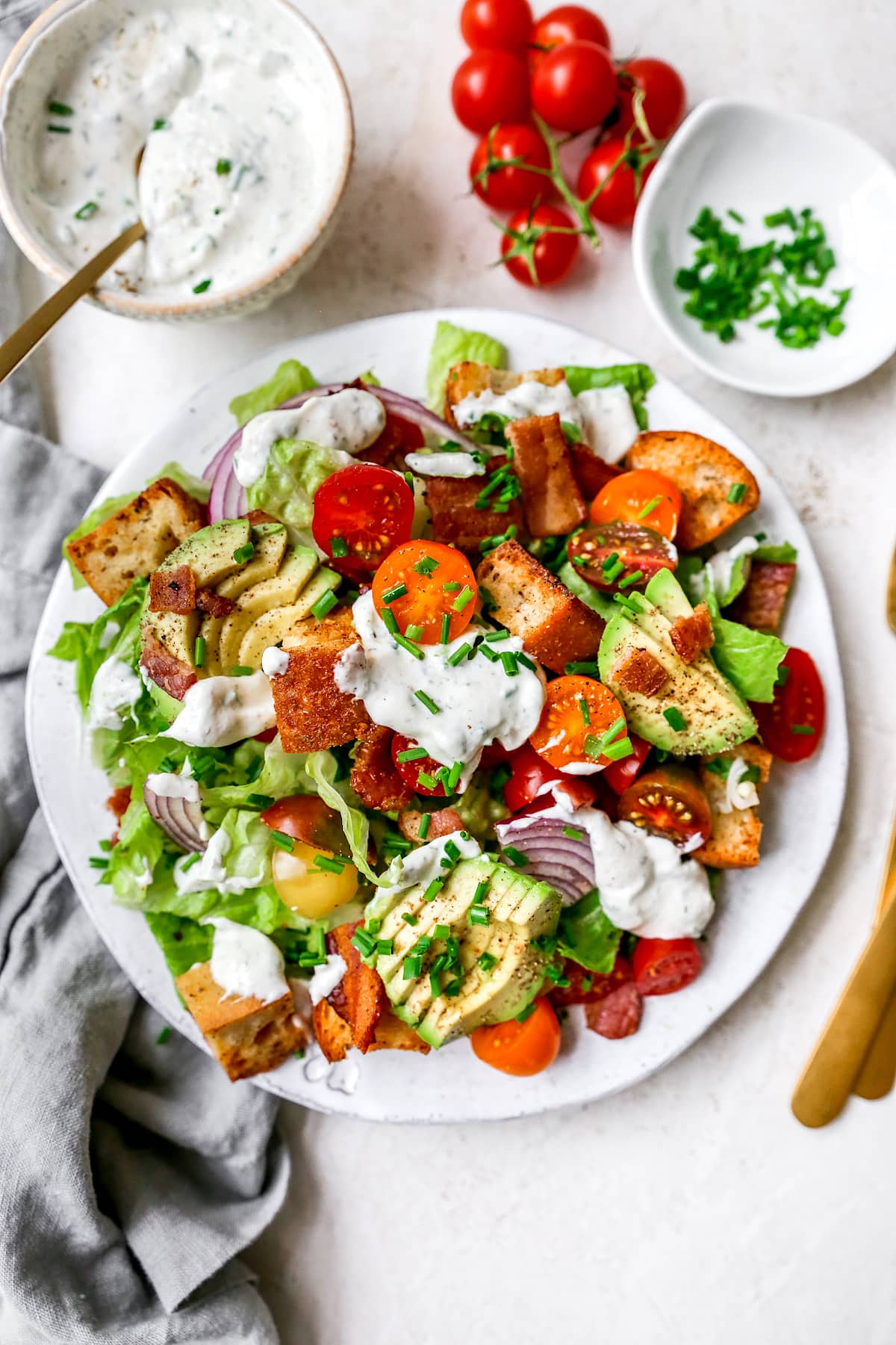 BLT Salad {With Homemade Ranch Dressing} - Two Peas & Their Pod