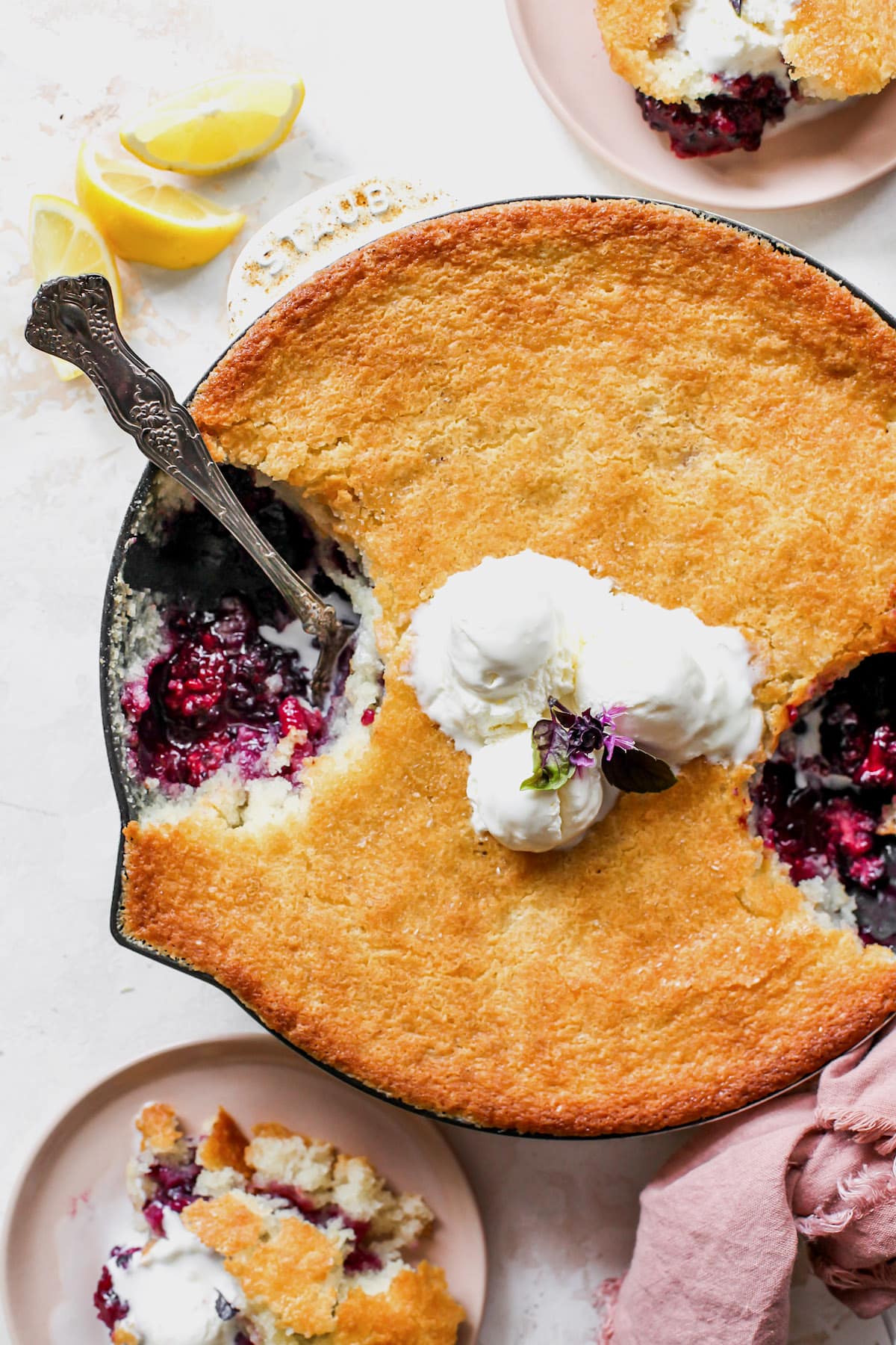 Blackberry Cobbler {Sweet Cake Topping} - Two Peas & Their Pod