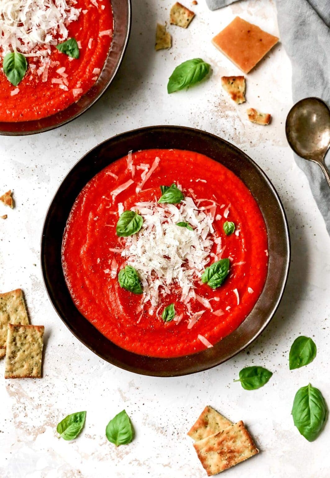 Roasted Tomato Basil Soup {Fresh Tomatoes} Two Peas & Their Pod