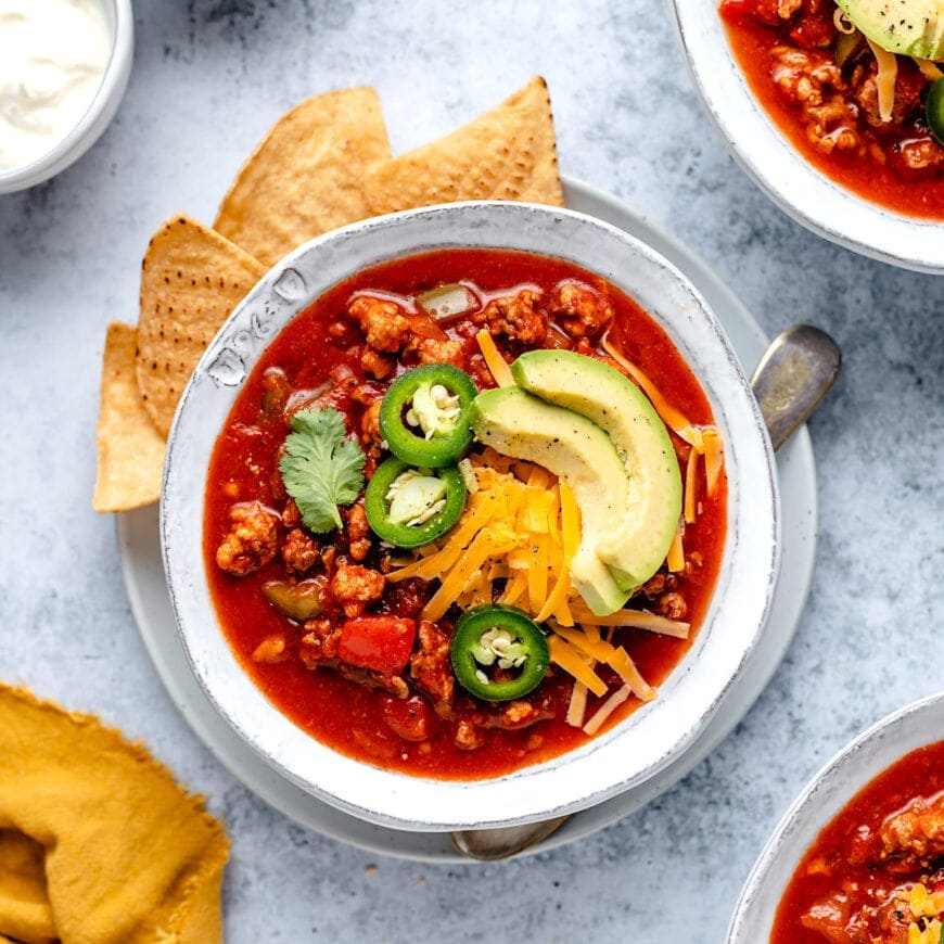 No Bean Chili {Freezer Friendly} - Two Peas & Their Pod