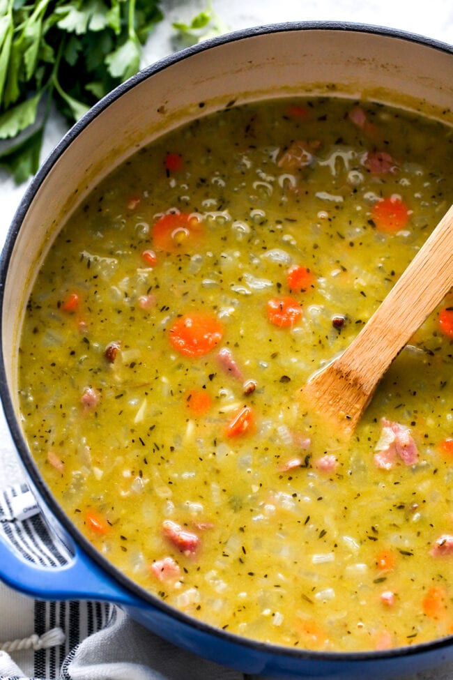 Split Pea Soup in pot 