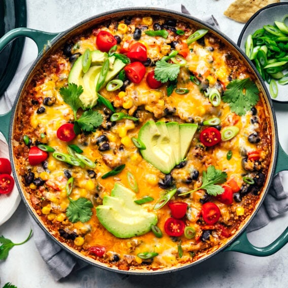 Vegetarian Taco Skillet {One-Pan} - Two Peas & Their Pod