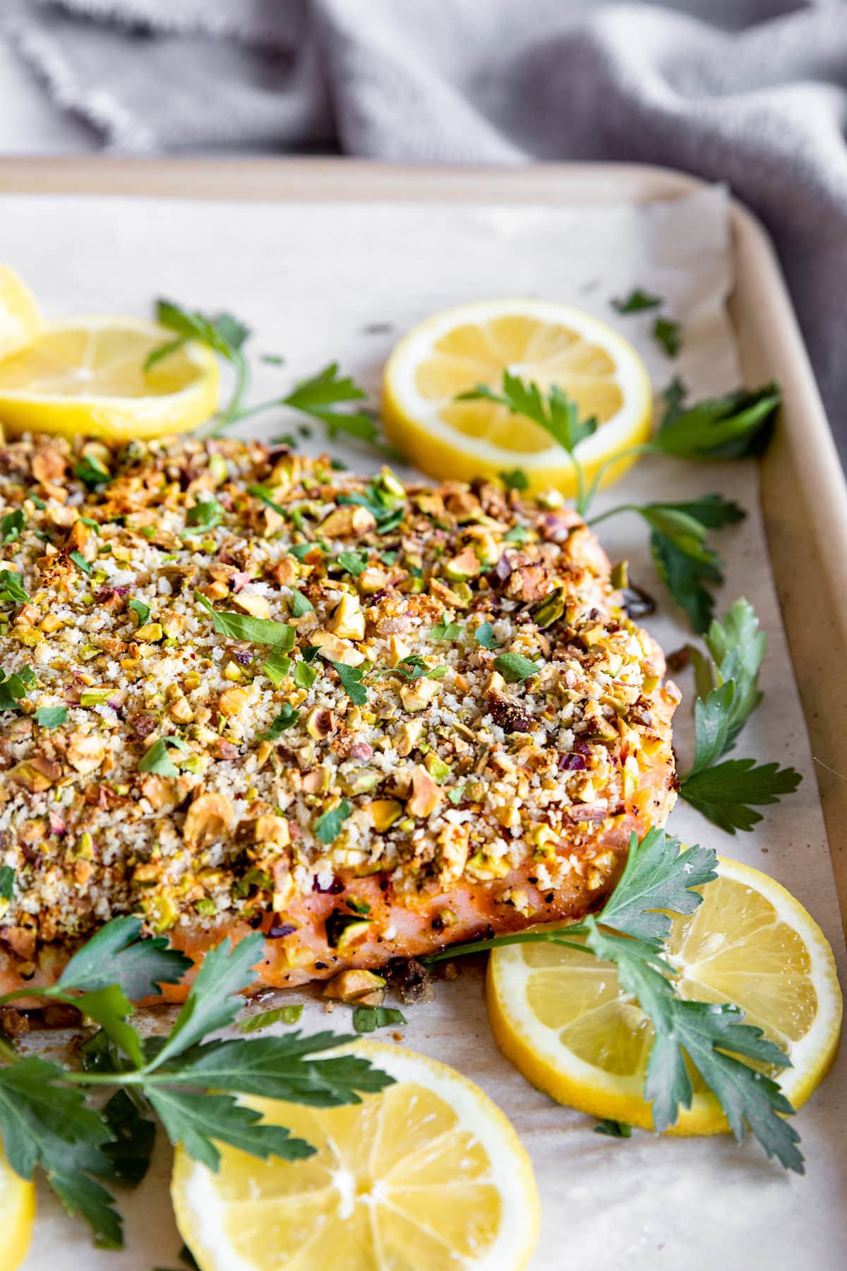 Pistachio Crusted Baked Salmon {Easy & Healthy} - Two Peas & Their Pod
