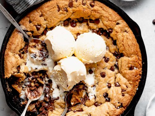 Gooey Chocolate Chip Skillet Cookie