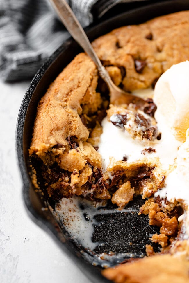Easy Skillet Cookie {two sizes} - Celebrating Sweets